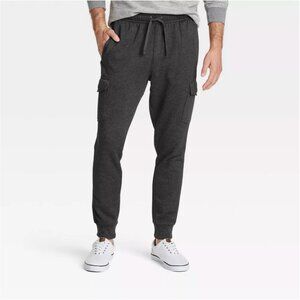 NWT Men’s Goodfellow & Co Fleece Cargo Jogger Sweatpants size S Dark Gray